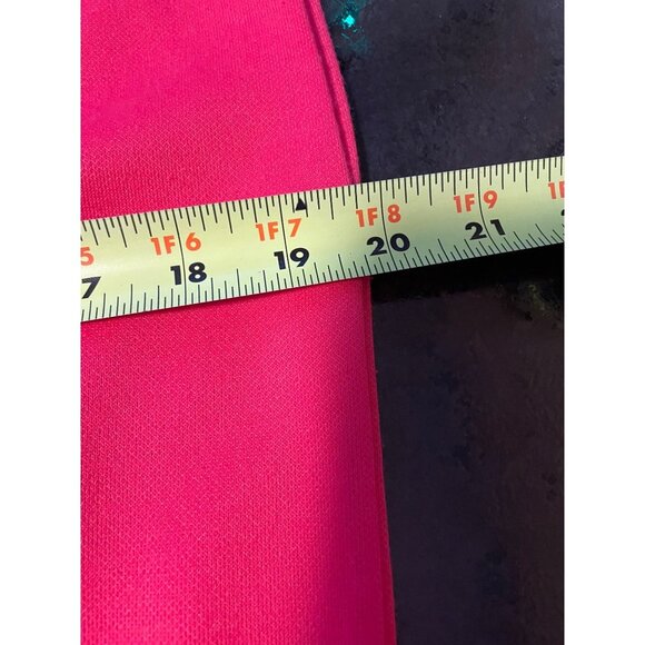 Vintage 80s Leslie Fay Red Knit Cap Sleeve Elastic Waist Midi Dress - Picture 8 of 9